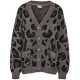 Noisy May Nmflynn L/S V-hals gebreide cardigan Noos, Charcoal Gray, XS
