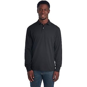 Jerzees Heren Spot Shield poloshirt met lange mouwen, Zwart, XXL