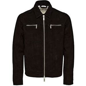 SELECTED HOMME male jas suede, zwart, XXL