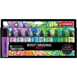 Tekstmarkeerstift - STABILO BOSS ORIGINAL - ARTY - 10 stuks - met 10 verschillende kleuren