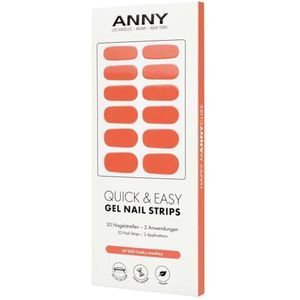 ANNY Gel nagelstrips - uv-nagelfolie om op te plakken, met uv-lamp, duurzaam en splintervrij, eenvoudig in gebruik, kleur: funky monkey - zacht koraalroze - nr. 45