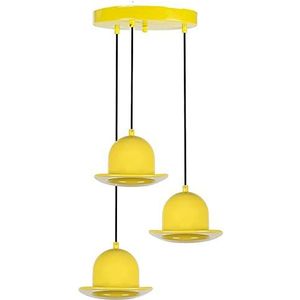 Homemania S882YELLOW mini-hanglamp, jute, geel, 36 x 36 x 107 cm, 3 x E27, max. 100 W