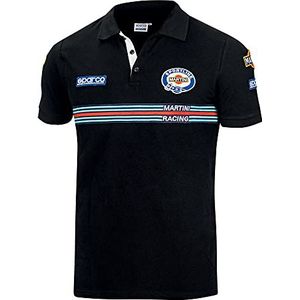 Sparco Martini Racing Poloshirt, zwart, standaard, uniseks, volwassenen