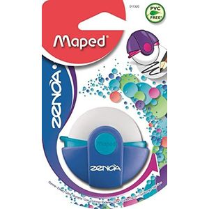 Maped - Gum Zenoa – gum wit rond met beschermhoes, draaibaar 180 ° – zonder ftalaat – zonder PVC – kleur: blauw