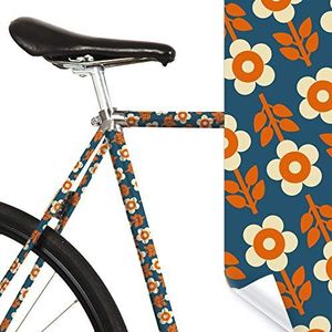 MOOXIBIKE Unisex – volwassenen fietsfolie met patroon voor racefiets, blauw, 1 x 150 x 13 cm