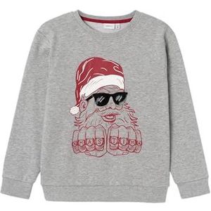 NAME IT Boy Sweatshirt Kerstmis, gemengd grijs, 134-140