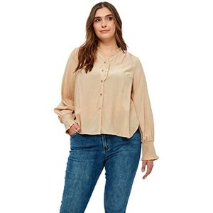 Peppercorn Maibritt Blouse met lange mouwen Curve | Beige Blouses voor dames UK | Lente dames tops | Maat 20