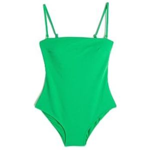 Koton Afneembare bandjeshouder voor dames, met ruches, basic, zwemkleding, groen (800), 36