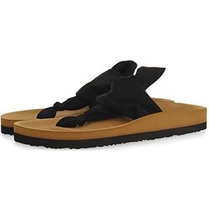 Calenzano Teenslippers voor dames, dierenprint, biologische stijl, Zwart, 36 EU