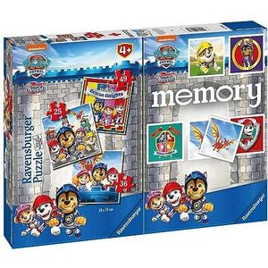 Ravensburger - Paw Patrol 2, Memory® 48 kaarten + 3 kinderpuzzels vanaf 25/36/49 delen, 4+ jaar kinderen vanaf 25/36/49 delen, 4+ jaar