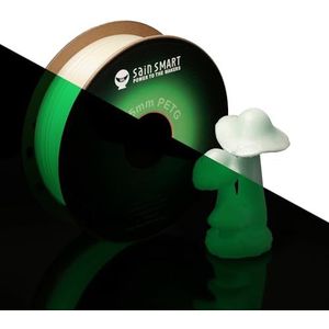 SainSmart Grow in The Dark groen PETG filament, 1,75 mm PRO-3 PETG 3D-printerfilament, lichtgroen, spoel van 1 kg, maatnauwkeurigheid +/- 0,02 mm