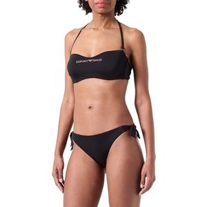 Emporio Armani Braziliaanse bikiniset met band en strik voor dames, Zwart, L