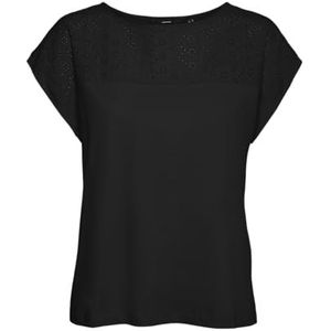 VERO MODA Dames Vmkaya Ss O-Neck JRS Ga Top, zwart, S