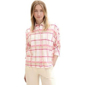TOM TAILOR Damesblouse, 35321 - Beige Pink Check, 36