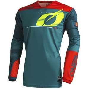 O'NEAL Motocross Shirt Met Lange Mouwen MX MTB Mountainbike | Lichtgewicht Materiaal, Lasergesneden Ventilatie Gaten, Ergonomische Pasvorm | Hardwear Haze Jersey V.22 | Volwassen | Blauw Rood | S