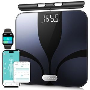 Posture Weegschaal voor lichaamsgewicht en vetpercentage, 8 elektroden groter platform digitale weegschaal voor BMI 28 lichaamssamenstelling meting, badkamer slimme weegschalen met LED-display FSA of
