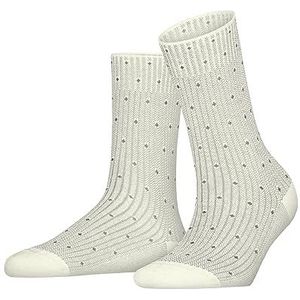 FALKE Dames Rib Dot Sokken duurzaam biologisch katoen dun patroon 1 paar, wit (Woolwhite 2060), 40 EU
