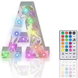 Oplichtende letters, glitter LED-letterverlichting 18 kleurveranderende diamant alfabet teken nachtlampje met afstandsbediening voor meisjes geschenken verjaardag bar bruiloft feest Kerstmis
