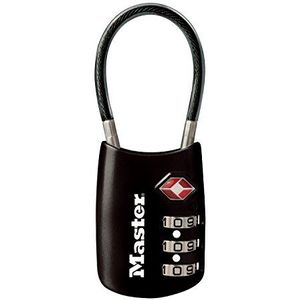 Master Lock 4688D geaccepteerd Stel uw eigen combinatie TSA goedgekeurd bagageslot, zwart, 1 pak