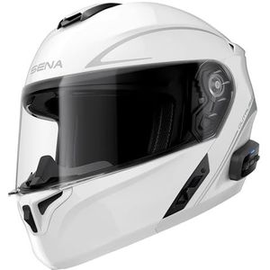 Sena Outrush R Bluetooth modulaire motorhelm met intercomsysteem (glanzend wit, S)