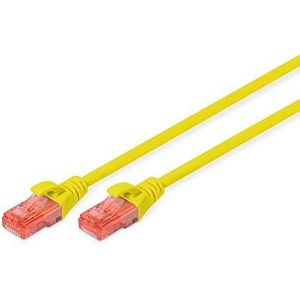 DIGITUS LAN kabel Cat 6 - 2m - RJ45 netwerkkabel - UTP niet afgeschermd - Compatibel met Cat-6A & Cat-5e - Geel