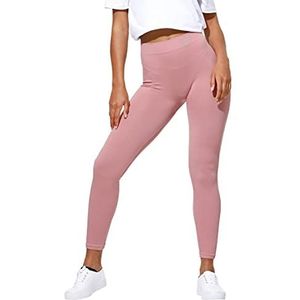 STARK SOUL Ribbed Lounge Leggings voor dames, RIPP-leggings, zwart, grijs en oud-roze, maten: XS-S en M-L, Oudroze, M/L
