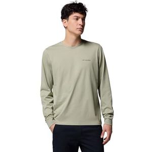 Columbia CSC Seasonal Logo LS Tee voor heren, avontuurlijk katoen, flexibel comfort, stevige kraag, duurzame manchetten