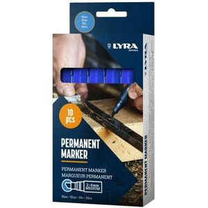 LYRA L4010051, LYRA permanent marker blauw 2-6mm, voor professionele markeringen op gladde en ruwe oppervlakken, 10 stuks