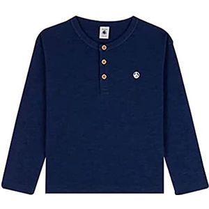 Petit Bateau Katoenen T-shirt met lange mouwen voor kinderen, jongens, 8 jaar, Blauw, 8 Jaar