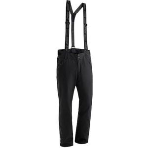 Maier Sports Corban T Skibroek voor heren, waterdichte sneeuwbroek met bretels, stretchmateriaal en verstelbare tailleband, PFC-vrij, mTHERM wattering en mTEX weerbestendig, zwart, 48 (W33/L32)