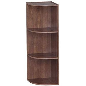 Iris Ohyama, Kast met planken / houten kast met planken / 3 niveaus hoekplank, Modulair, Design, Woonkamer slaapkamer - Corner Shelf - CX-3C - Bruin