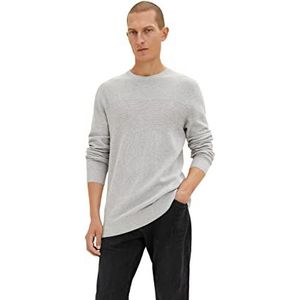 TOM TAILOR Heren 1035763 Pullover 14427-Light Soft Grey Melange, XXL