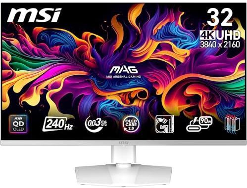 MSI MPG 321URXW QD-OLED - Gaming Monitor - 31,5 inch - 4K UHD - Quantum Dot OLED - 240Hz - 0,03ms