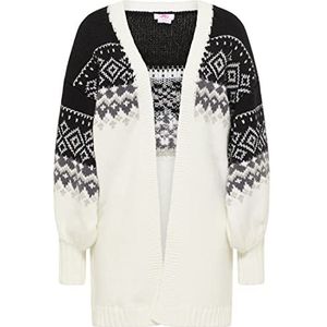 UCY Dames gebreide jas 12419411-UC01, zwart wolwit, XL/XXL, zwart, wolwit., XL/XXL