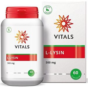 Vitals - L-lysine 500mg 60 capsules. Essentieel aminozuur in een plantaardige capsule.