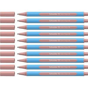 Schneider 152236 Slider Edge Pastel XB balpen (driehoekige pennen met lijnbreedte XB) 10 stuks blush