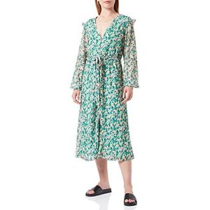Liquorish Midi-jurk met bloemen- en folieprint voor dames in groene bruiloft, Groen, 40