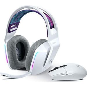 Logitech G733 LIGHTSPEED Wireless Gaming Headset met verende hoofdband - WHITE & Logitech G305 Lightspeed Draadloze Gaming Muis - Wit (Duitse verpakking)