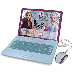 Lexibook JC598FZi3 Disney Frozen 2-talige laptop voor educatieve doeleinden, Engels en Duits, 124 activiteiten, wiskunde, logica, muziek, horloge, speelspeelgoed voor meisjes