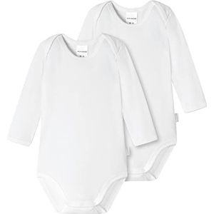 Schiesser Baby Organic Cotton Uniseks wikkelbody met knopen, verpakking van 2 stuks, wit (White100), 80 cm