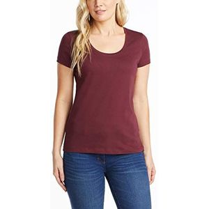 Nautica Women's Easy Comfort Scoop Neck Supersoft 100% Cotton Solid T-Shirt, Seaport Burgundy, Medium