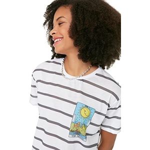 Trendyol Vrouwen Regular Standard Crew Neck Knit T-Shirt, Kleur: wit, M