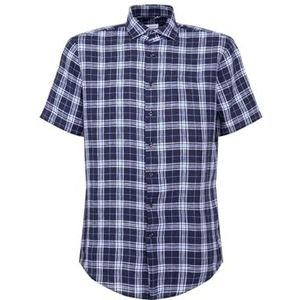 Seidensticker Men's Regular Fit Shirt met korte mouwen, donkerblauw, 39, donkerblauw, 39