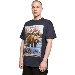 Mister Tee Upscale Alaska T-shirt voor heren, vintage oversized T-shirt, met print, oversized fit, streetwear, Donkerblauw, 5XL