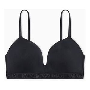EMPORIO ARMANI Vrouw Logo Band Gewatteerde Driehoek BH Zwart L, Zwart, L