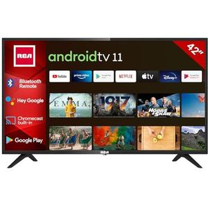 RCA RS42 Android Smart TV 42 Inch (106 cm) Televisie met Google Assistant, Chromecast, Netflix, Prime Video, Google Play, YouTube, Disney+, WiFi, BT Afstandsbediening met Microfoon, DVB-S/S2/T/T2/C