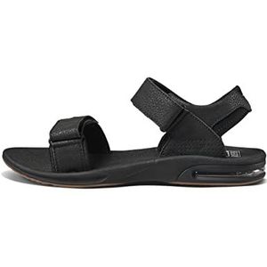 Reef Fanning Flipflop voor heren, Black Silver., 45 EU