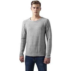 Urban Classics Heren Fijn Knit Melange Cotton Sweater Sweatshirt, grijs (Grey Melange 735), L