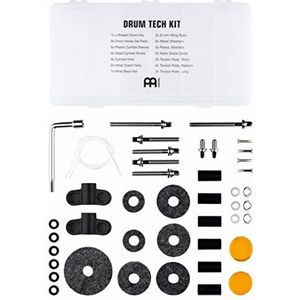 Meinl Cymbals Drum Tech Kit – Drumset Accessoires Set Box Pack (46 delen) met stemsleutel, bekkenvilten, trekstangen, Drum honing gel pads en meer (MDTK)