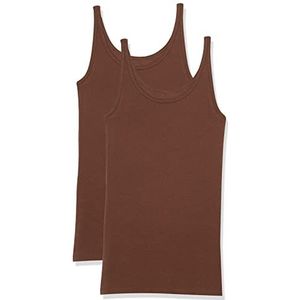 Amazon Essentials Damesvest, slimfit, dunne bandjes, set van 2, diepbruin, XS